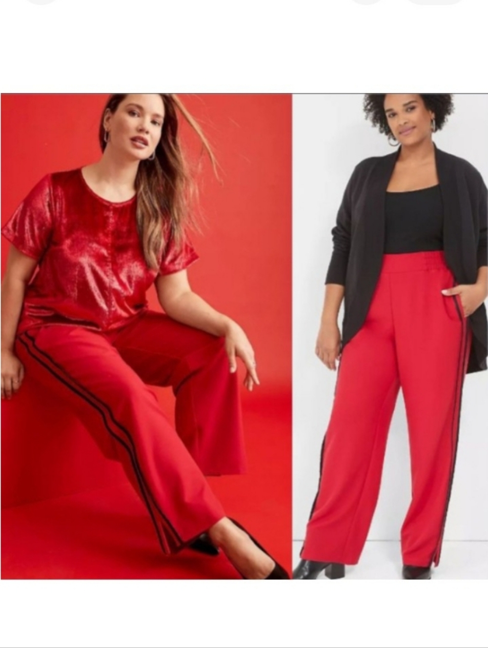 Lane Bryant Perfect Drape Sporty Track Stripe Pant